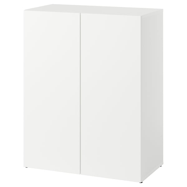 Een witte LASTARE-opslagruimte . Het heeft een eenvoudige vierkante vorm met een minimalistisch ontwerp, ideaal voor diverse opslagbehoeften.