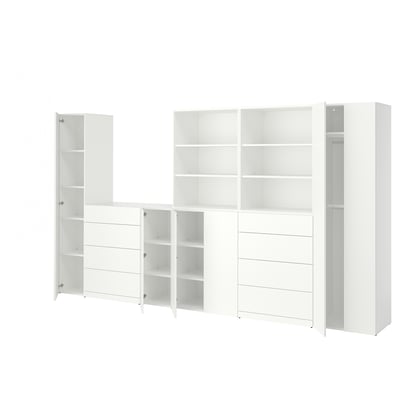 LASTARE Opbergcombinatie, wit, 380x42x200 cm