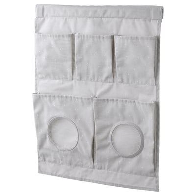 Grijze hangende organizer van gerecycled polyester met vakken en gaasvensters