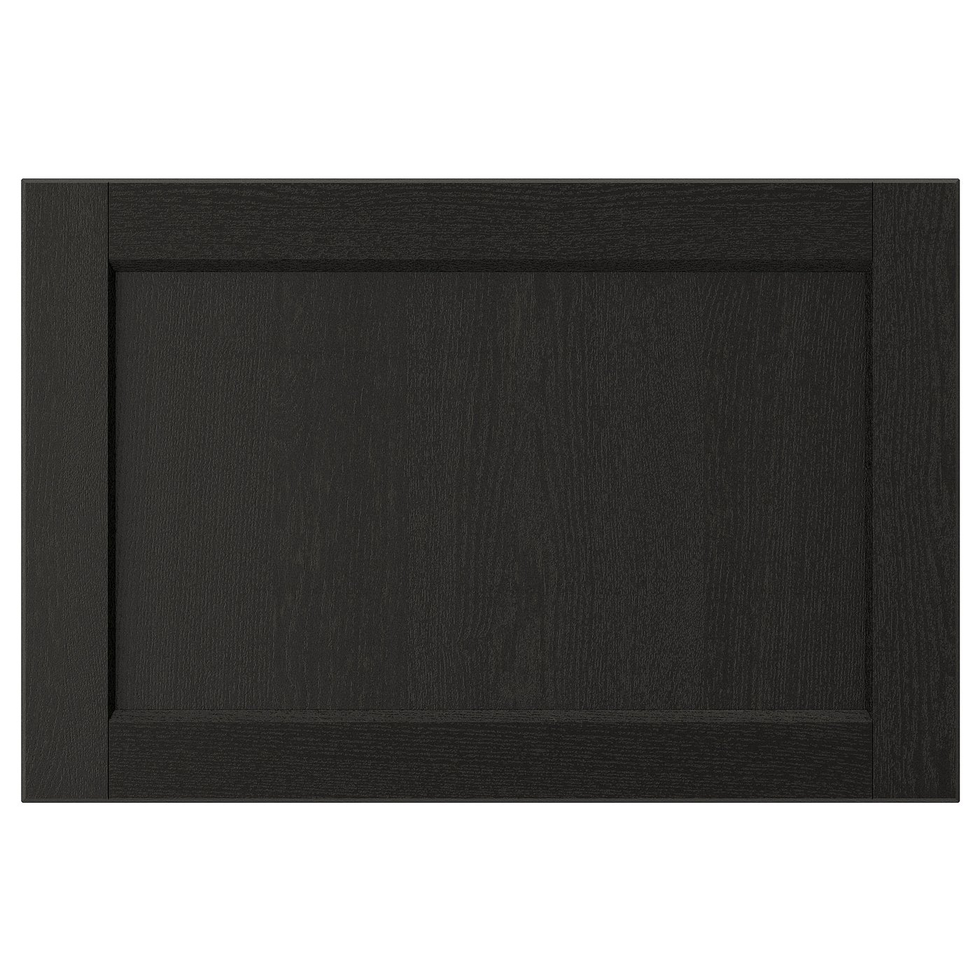 LERHYTTAN zwart keukenladefront, traditionele stijl met afgeschuinde randen, massief houten frame, essenfineer paneel.