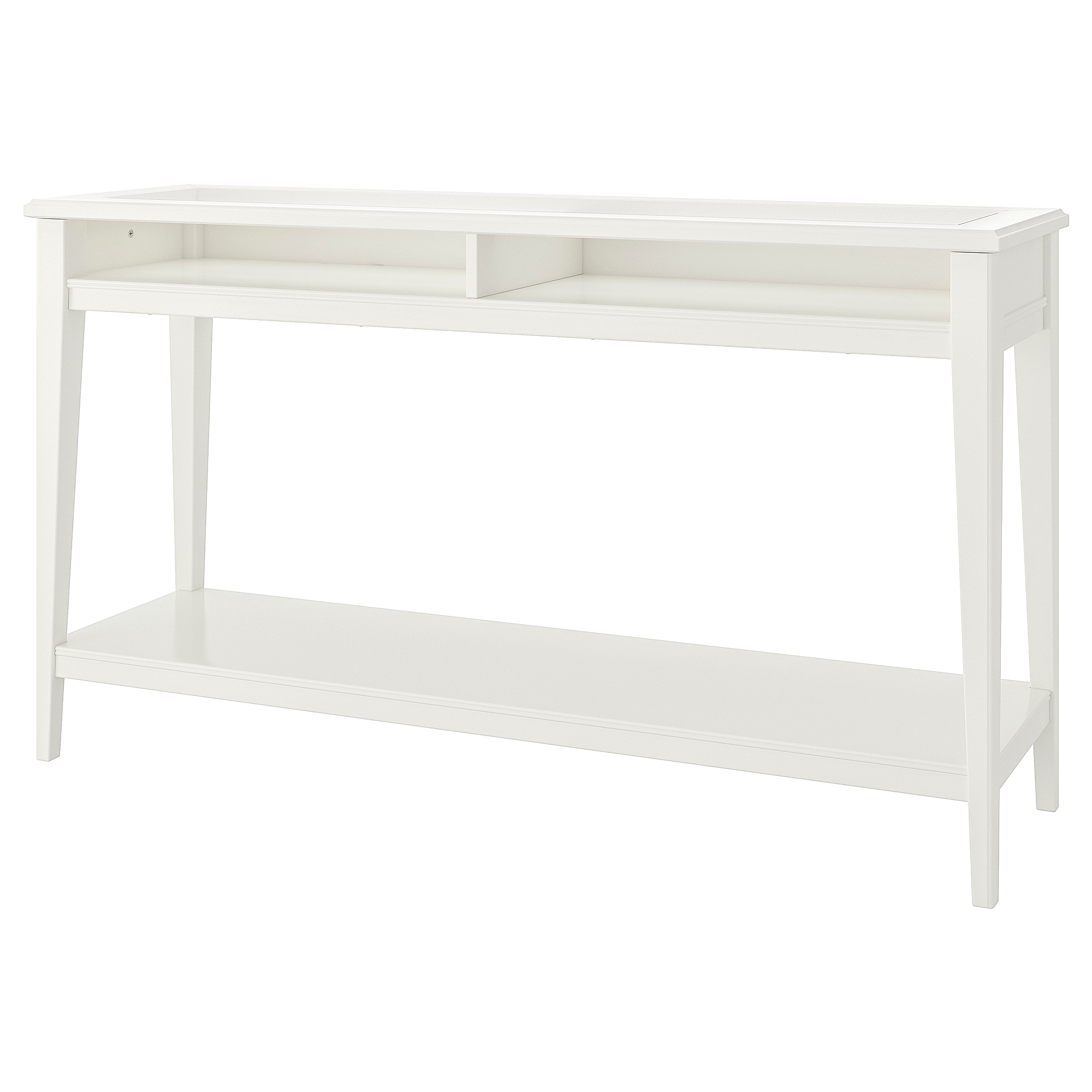 LIATORP Sidetable, wit, glas, 133x37 cm IKEA