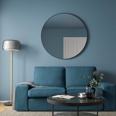 Hosoncovy Houten frame wandspiegel met riem, ronde muur make-up spiegel 30 cm voor woonkamer slaapkamer badkamer wanddecoratie (bruin Hosoncovy Houten frame wandspiegel met riem, ronde muur make-up spiegel 30 cm voor woonkamer slaapkamer badkamer wanddecoratie (bruin