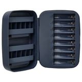 LITOSFÄR home voor 8 batterijen, grijs, plastic, open, slots.