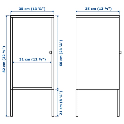 Illustratie met afmetingen voor het product: LIXHULT.