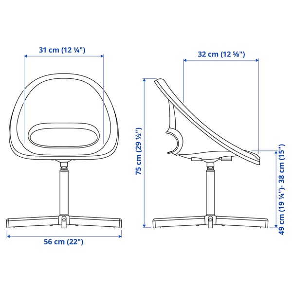 Illustratie met afmetingen voor het product: LOBERGET.