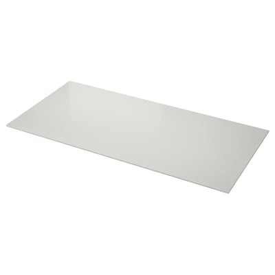 LOCKEBO Maatwerkblad, licht grijsbeige marmerpatroon/glas composiet, 1 m²x2.0 cm