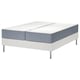 LYNGÖR bed in wit met grijze matras, met pocketveren voor comfort en ondersteuning.