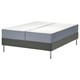 LYNGÖR, grijze bedset: bodem met lattenbodems, 2-delig schuimmatras. Moderne, ondersteunende slaapopstelling.