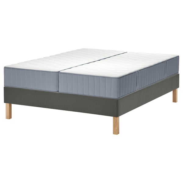 LYNGÖR bedbodem met 7-zone matras voor comfort en temperatuurregeling.