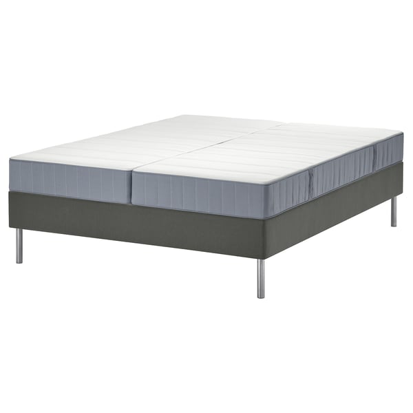 LYNGÖR bedbodem met vesteröy matras in grijs, met pocketveren voor comfort.