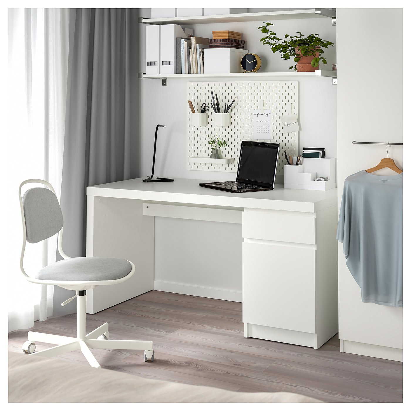 Oorlogsschip Vuil Cyclopen Bureau, MALM, wit, 140x65 cm - IKEA