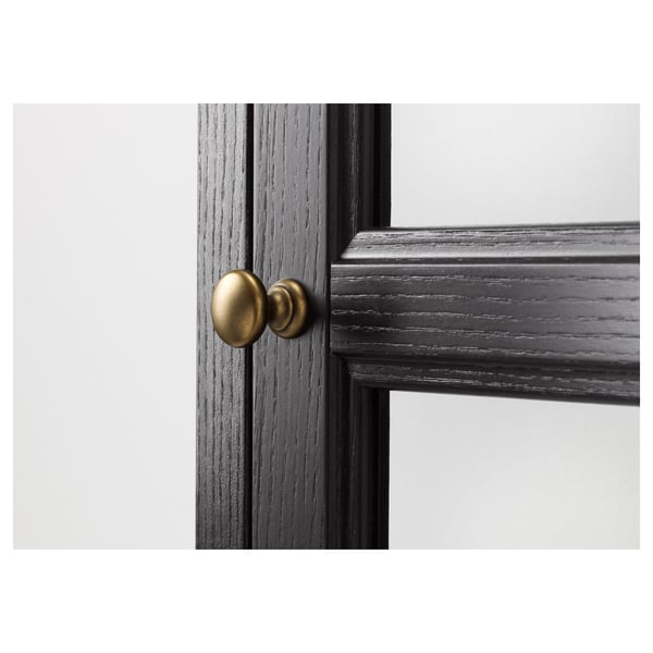 Malsjo Vitrinekast Zwart Gelazuurd Zwart Gebeitst Ikea