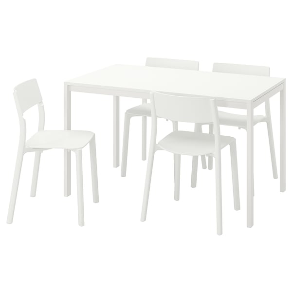 melltorp janinge tafel en 4 stoelen wit wit ikea