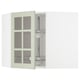 METOD keuken: groene glazen deuren, verstelbare plank, gehard glas, modern design.