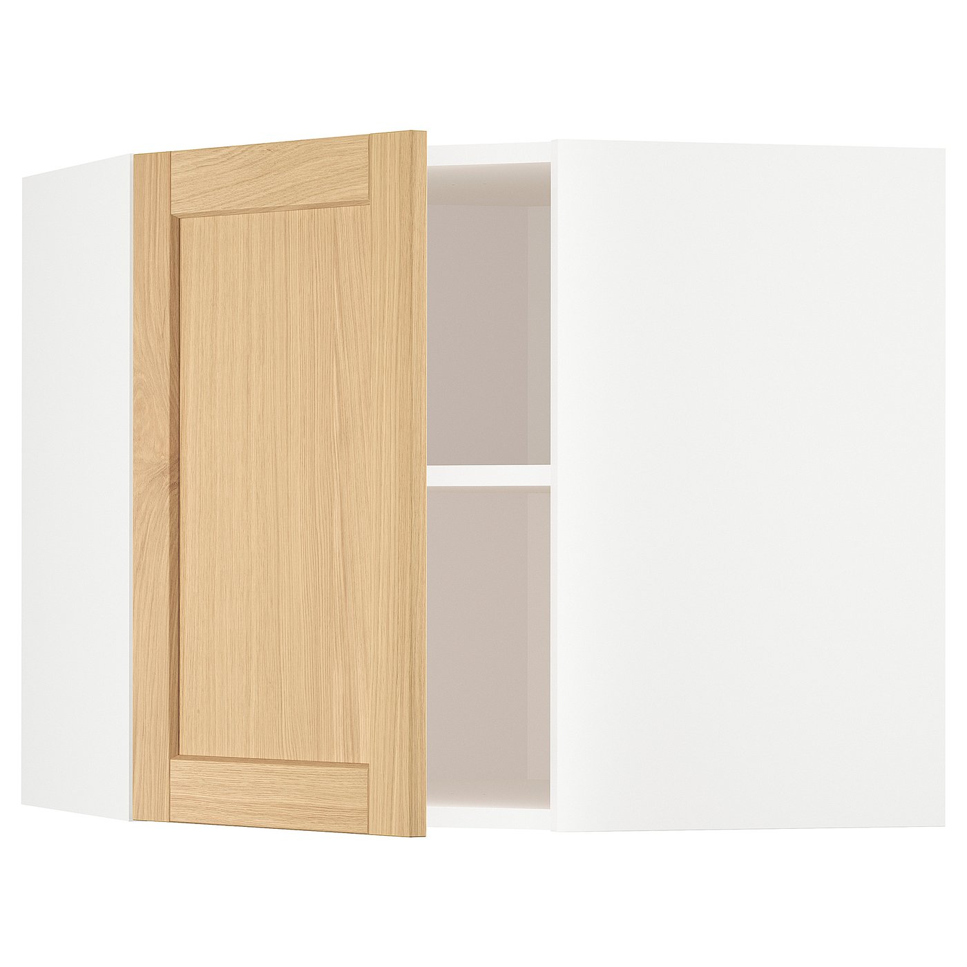 METOD Bovenhoekkast met plank wit/Forsbacka eiken 68x60 cm