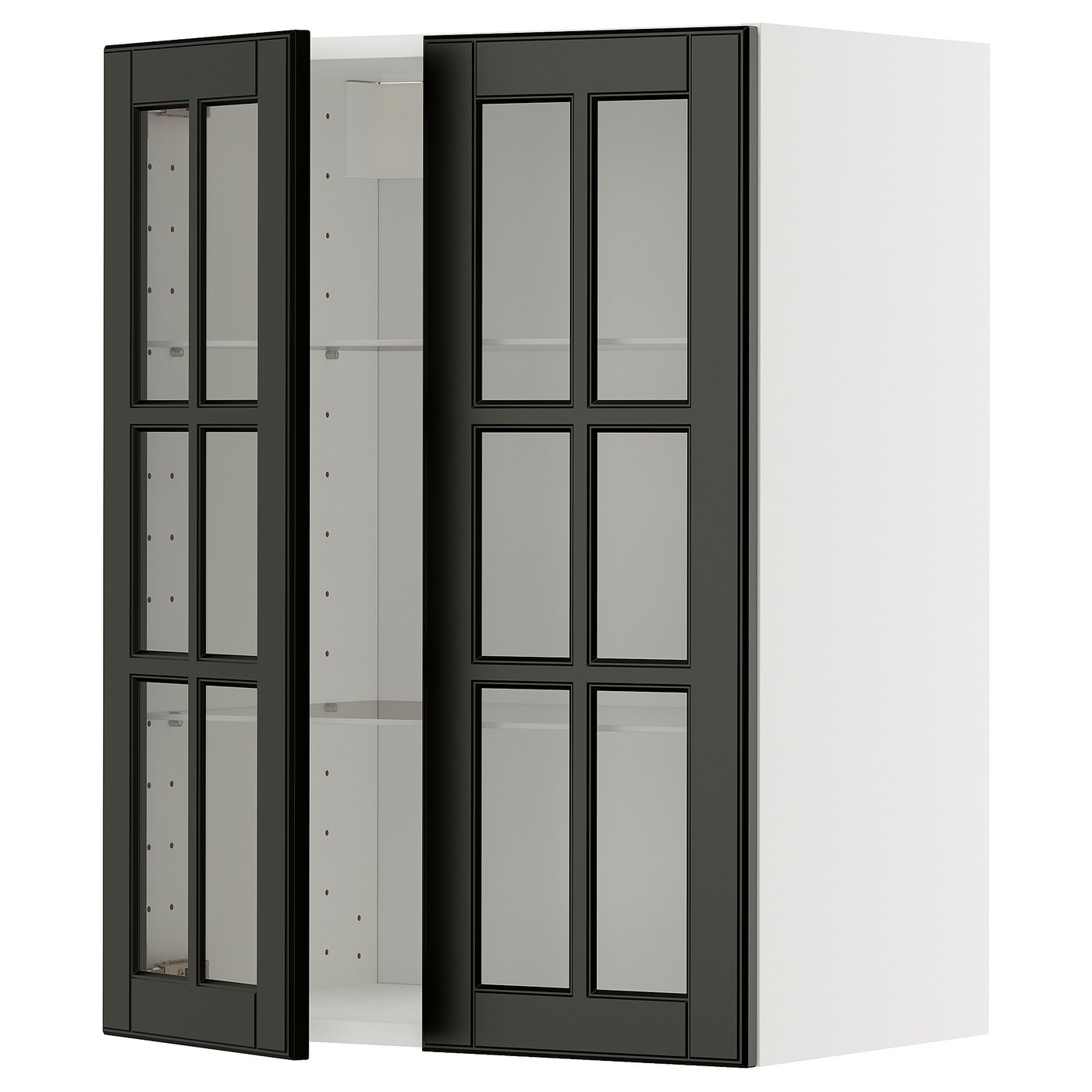 METOD bovenkast m planken/2 vitrinedeuren