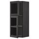Moderne zwarte METOD wandkast met glazen deuren, strak design en verstelbare legplanken.
