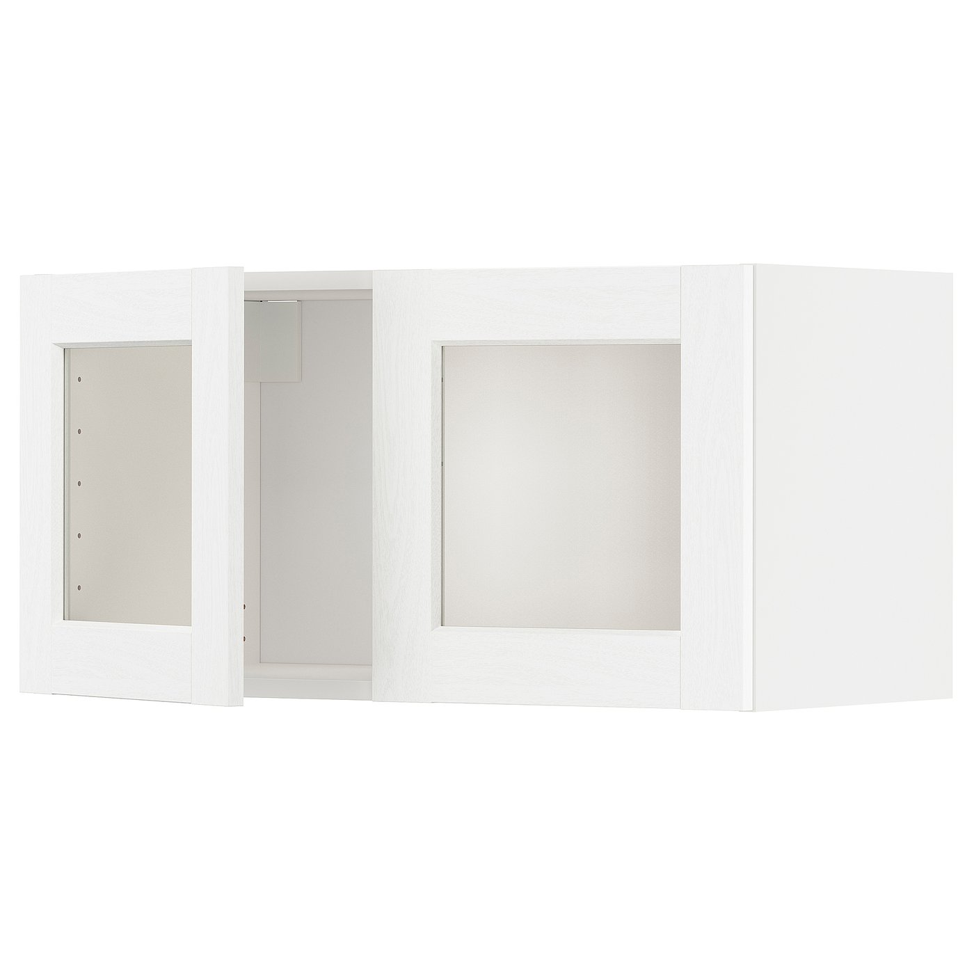 METOD Bovenkast met 2 vitrinedeuren Bovenkast met 2 vitrinedeuren · wit Enköping/wit houteffect · 80x40 cm