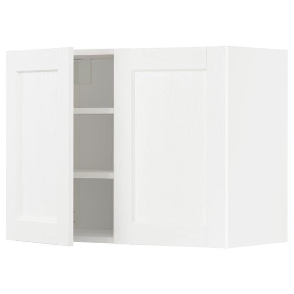 METOD wit keukenblok met 1 deur & 3 planken, strak modern design, stevig houten materiaal.