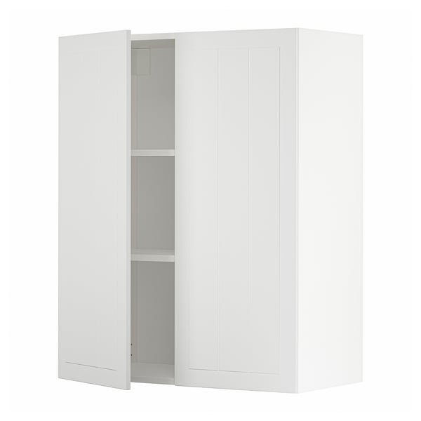 Witte ikea METOD keukenkast met twee deuren en verstelbare planken.
