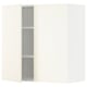 METOD witte keukenkast, rechthoekig, modern design met een open deur met planken.