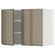 Modern beige keukenmeubel met glazen deuren, glanzende afwerking, 2 verstelbare planken, ikea METOD.