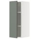 Moderne witte kast met groengrijze deur, minimalistisch design, wandmontage.