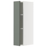 Witte en groene ikea METOD keukenkast met twee planken, modern en minimalistisch design.