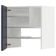 METOD blauwe keukenkast, modern, rechthoekig, 3 planken, open deuren.