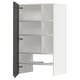 METOD keukenblok, wit, rechthoekig, drie legplanken, deuren open, modern design.