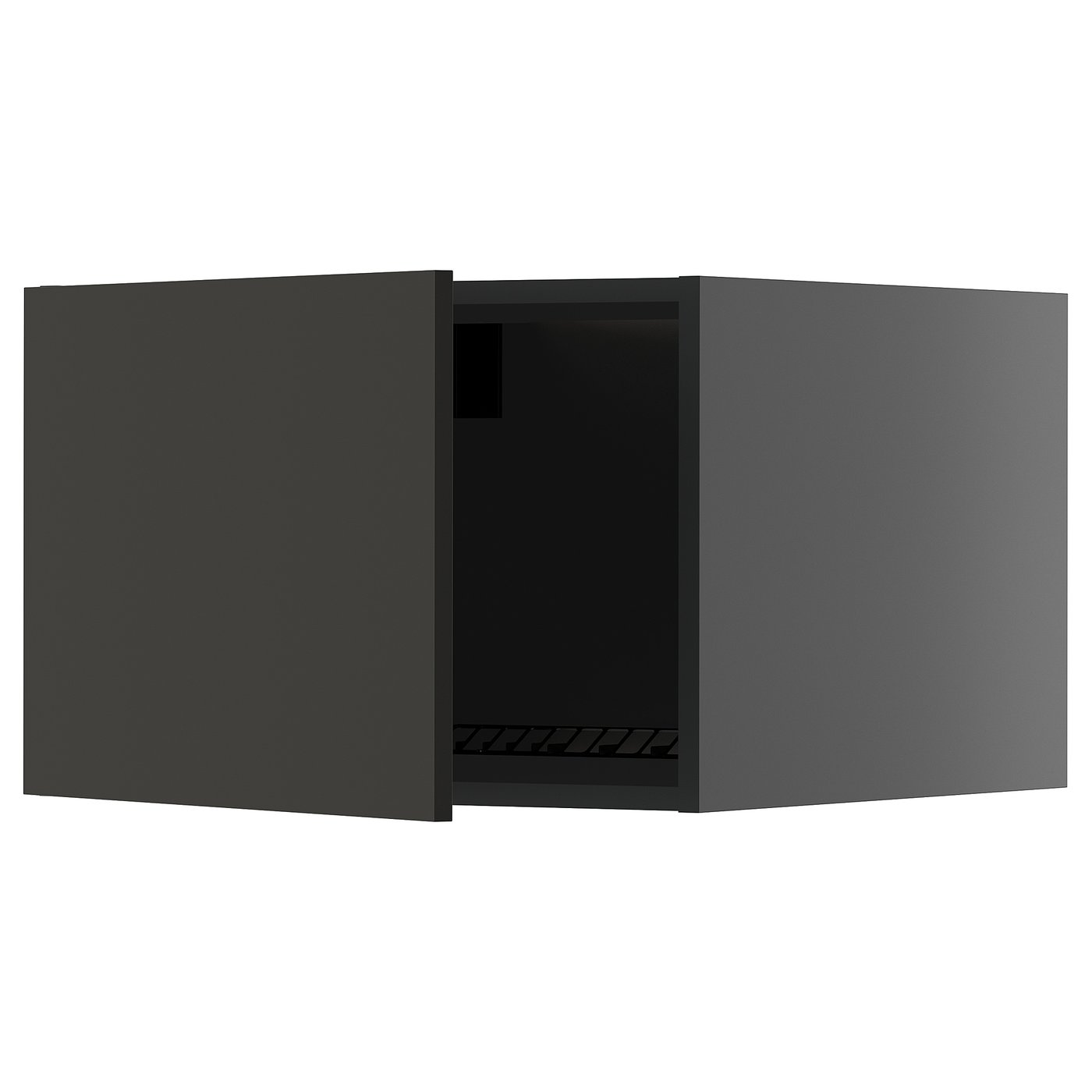 Moderne zwarte METOD keukenkast, rechthoekig, met strak design.