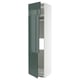 METOD hoogglans groene kast met open secties.
