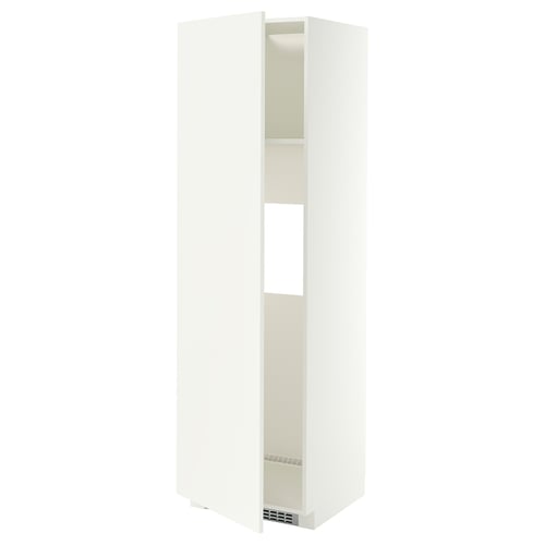 METOD Hoge kast koelkast of vriezer&deur, wit/Aspudden mat wit, 60x60x200 cm