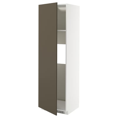 METOD keukenblok met donkerbruine/beige deur, slank design.