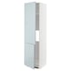 Witte METOD kast met hoogglans blauwgrijze deuren, slank en hoog, modern design.