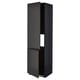 Zwarte METOD kast met open deuren, modern design, geweven textuur, verstelbare plank.