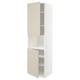 Witte METOD keukenkast met beige deuren, hoog, twee planken.