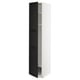 Moderne witte hoge keukenkast met zwart gebeitste essenhouten deur, met verstelbare planken.
