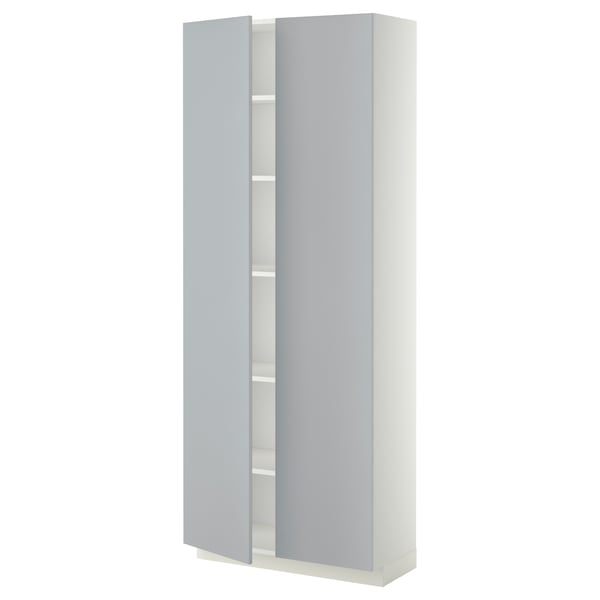 Metod Hoge Kast Met Planken Wit Veddinge Grijs 80x37x200 Cm Ikea
