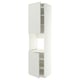 METOD Hoge kast oven & 2 deur/plank, wit/Aspudden lichtgrijs, 60x60x240 cm