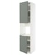 Ikea METOD keukenkast, grijsgroen, wit, slank, verticaal design.