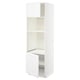 Witte ikea METOD keukenkast met open deur, drie planken.
