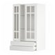 METOD wit keukenblok met glazen deuren, strak modern design, verstelbare planken, soft-close lades.