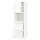Witte ikea METOD keukenkast met glanzende ringhult fronten, open blad en lades, modern design.