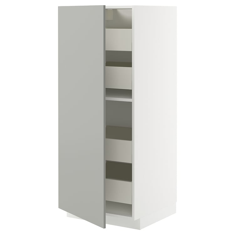 HOMCOM Badkamermeubel, badkamerkast, toiletzuil, met plank en lade, kast 34 x 24 x 170 cm, wit