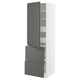 Moderne METOD keukenkast, wit met grijze handgrepen, soft-close lades.