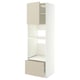 METOD / MAXIMERA Hoge kast voor inbouwapparatuur, wit/Havstorp beige, 60x60x200 cm