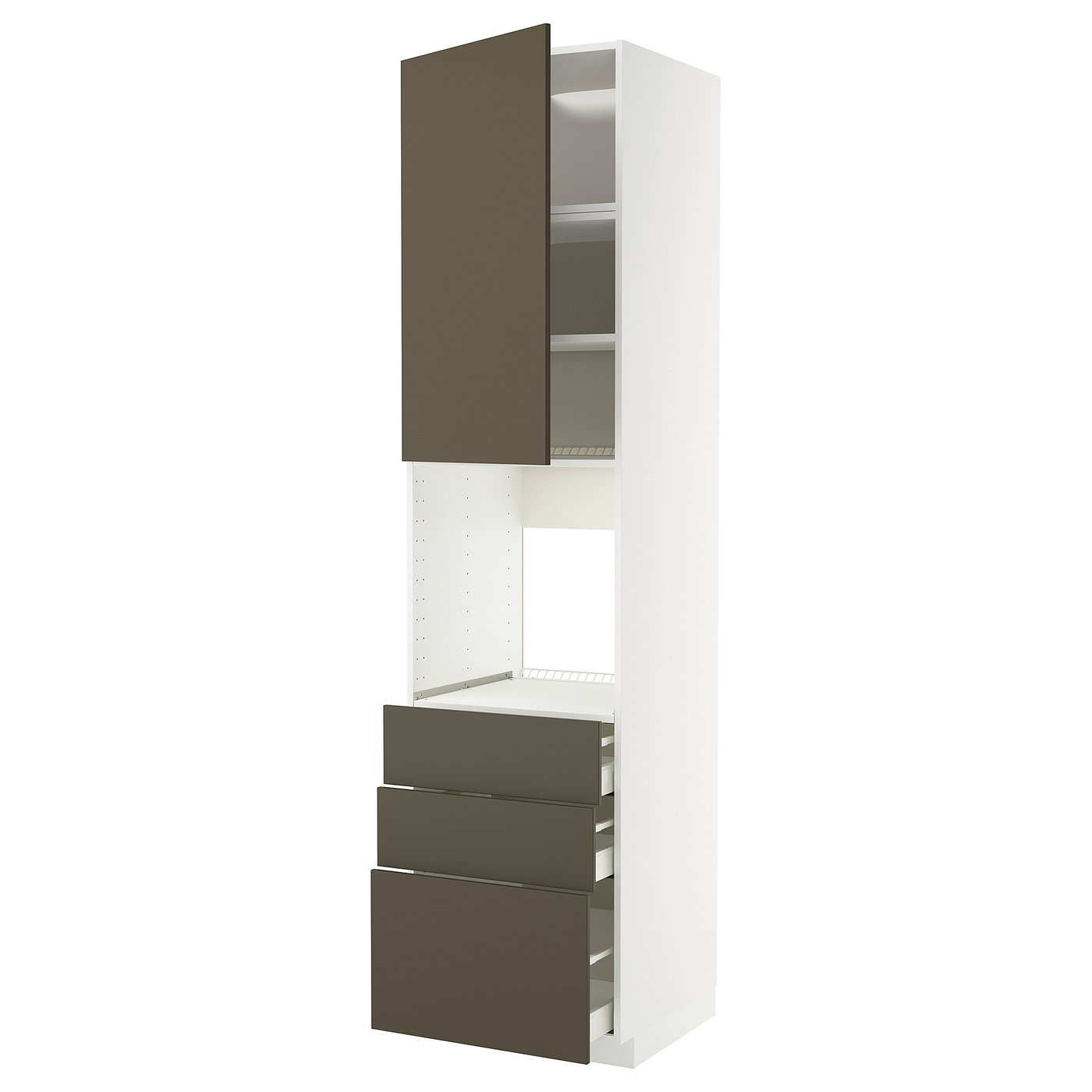 METOD / MAXIMERA Hoge kast voor oven + deur/3 lades