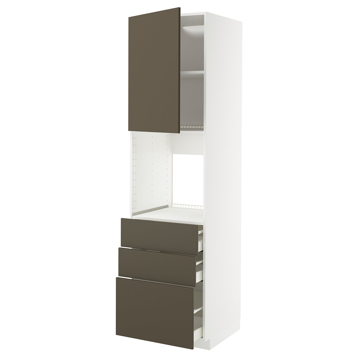 METOD / MAXIMERA Hoge kast voor oven + deur/3 lades