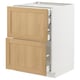 METOD eikenhouten kast met 3 beige lades
